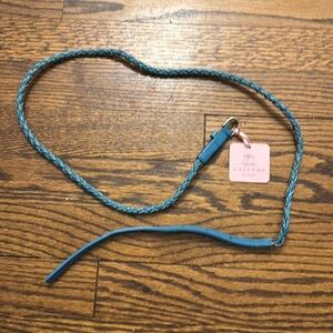 Turquoise braided leather belt, new